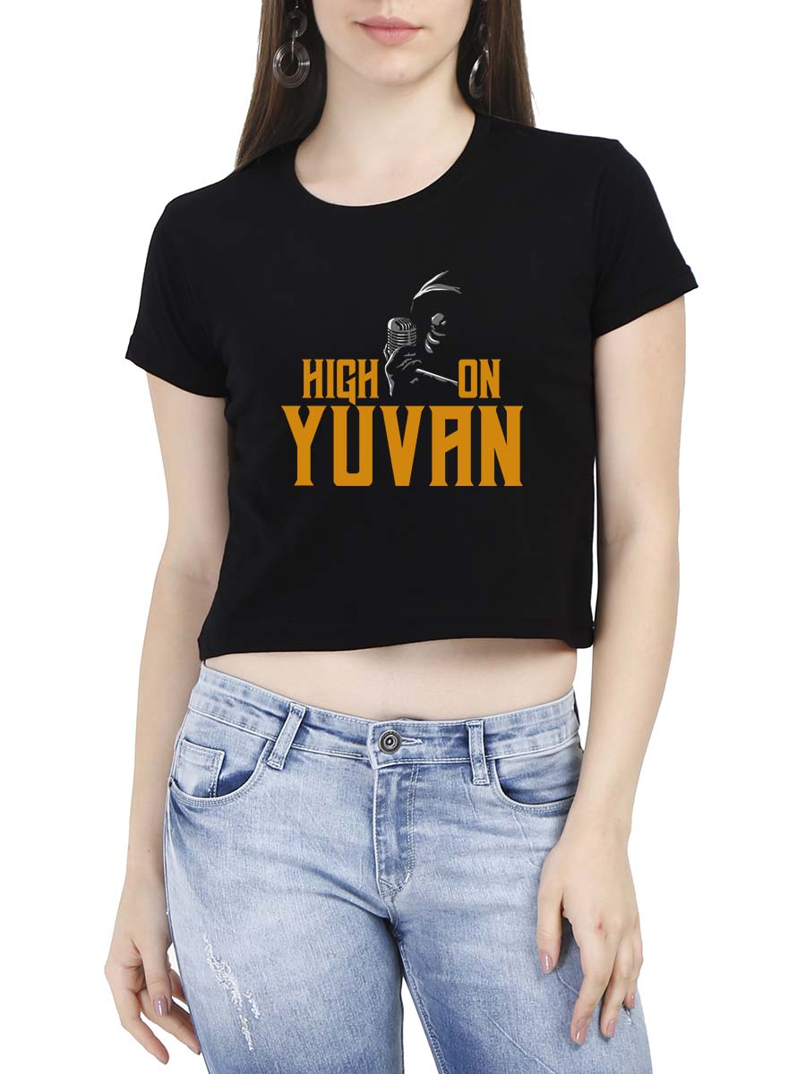 High On Yuvan - Yuvanism Women Black Yuvan Croptop