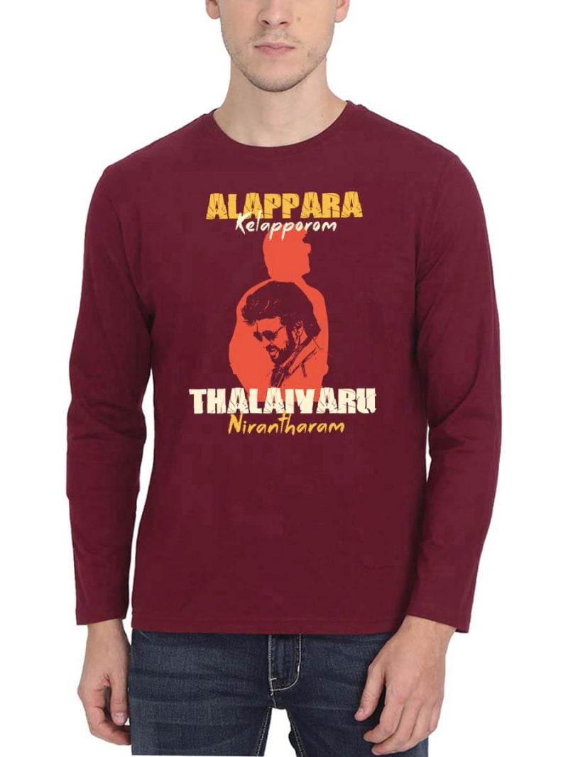 Alappara Kelapparom Thalaivar Nirantharam Hukum Maroon Rajini T-Shirt
