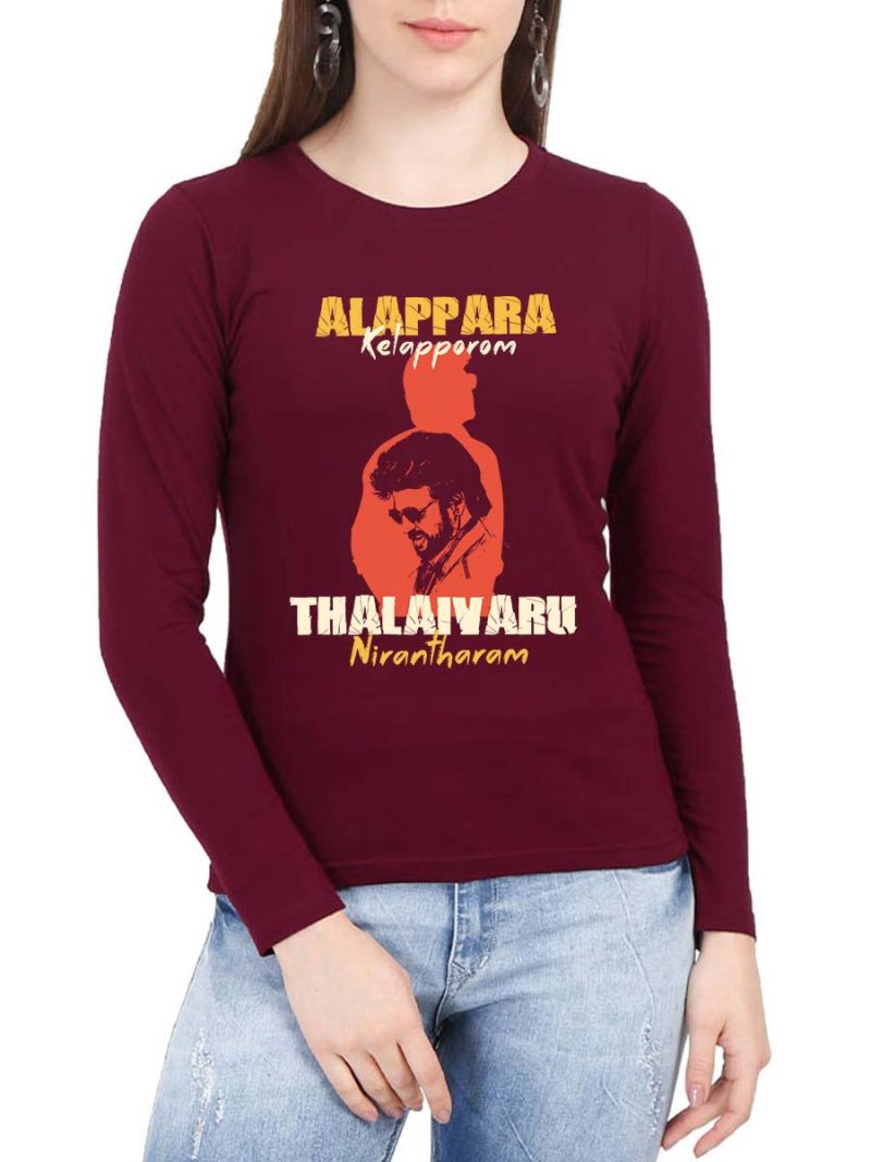 Alappara Kelapparom Thalaivar Nirantharam Hukum Maroon Rajini T-Shirt