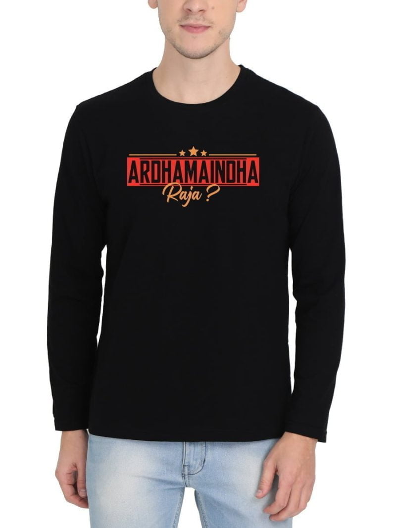 Arthamainda Raja Superstar Rajinikant Men Full Sleeve Black Rajini T-Shirt