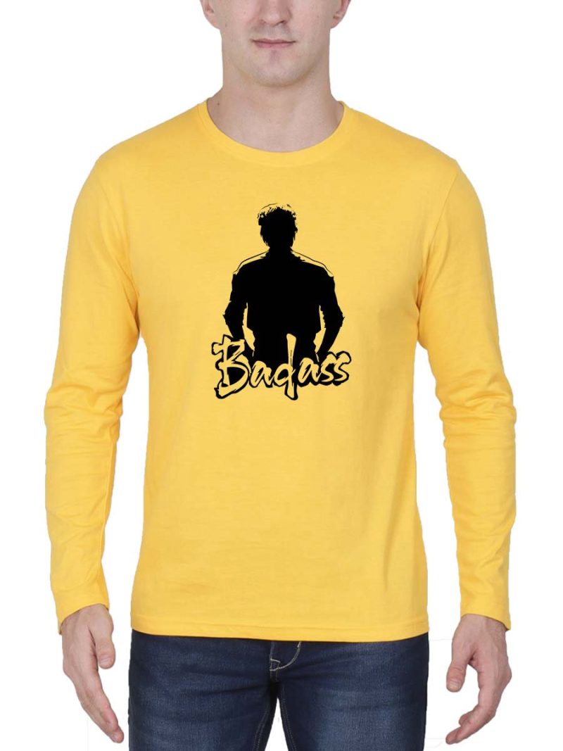 Badass Men Full Sleeve Yellow Thalapathy Vijay T-Shirt
