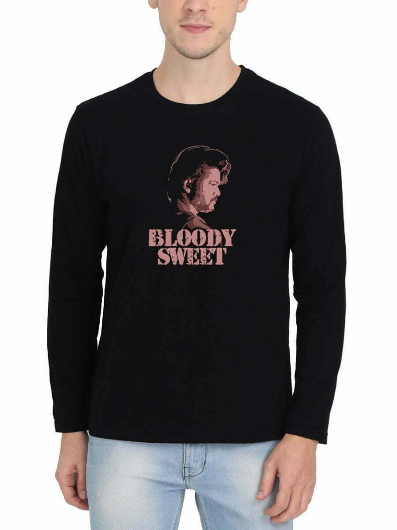 Bloody Sweet Dialogue Men Full Sleeve Black Thalapathy Vijay T-Shirt