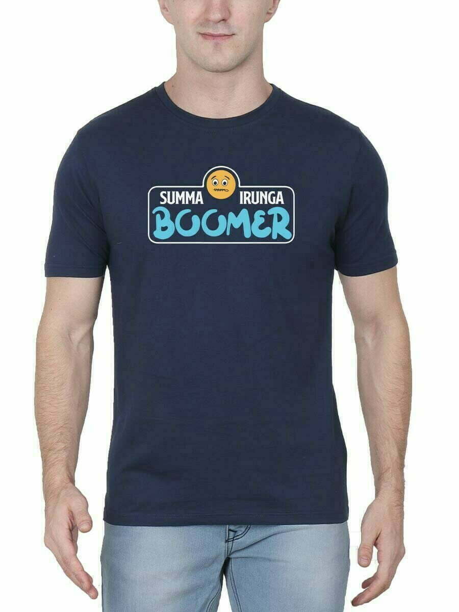 Summa Irunga Boomer Uncle Navy Blue T-Shirt
