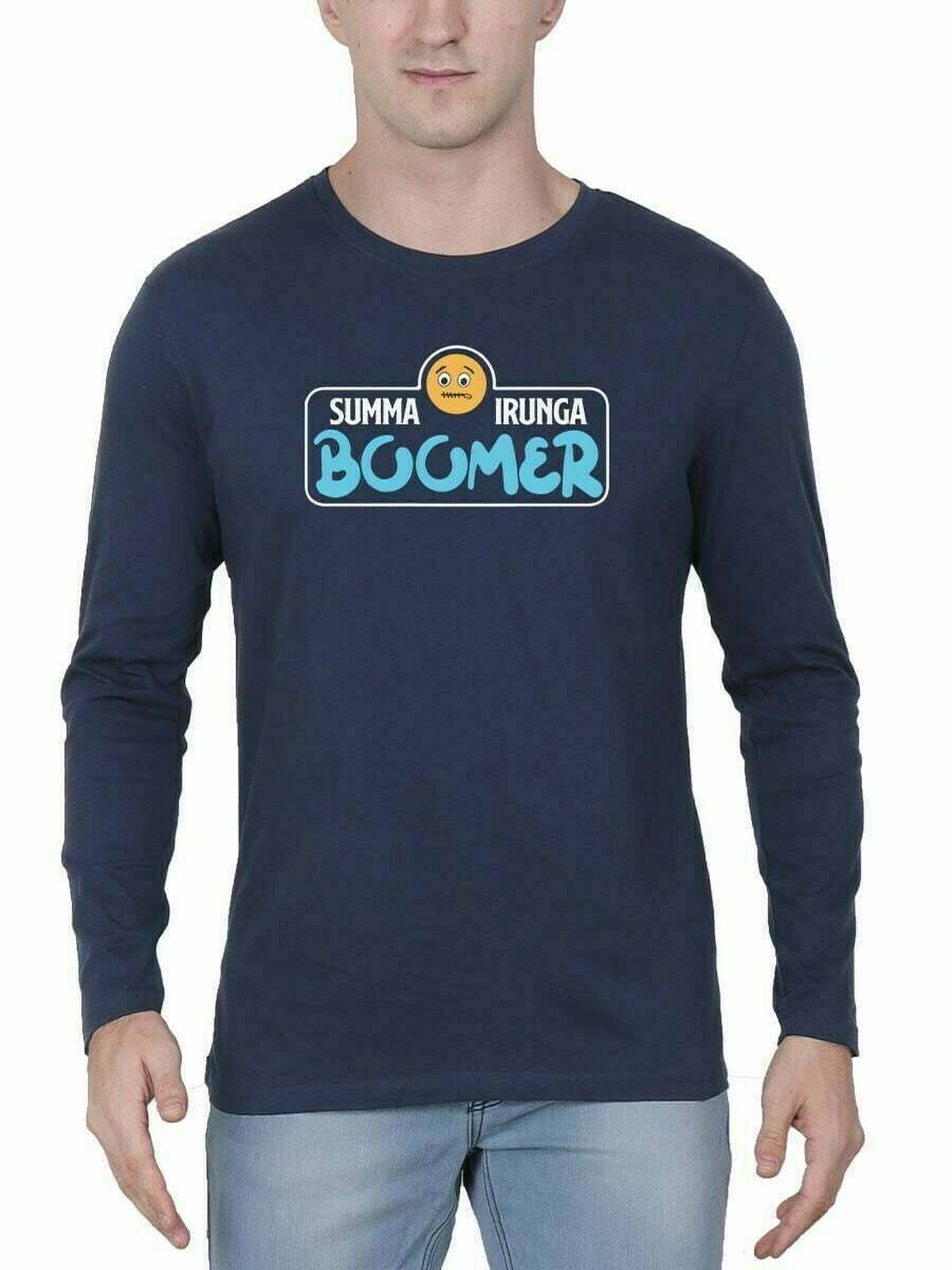 Summa Irunga Boomer Uncle Navy Blue T-Shirt
