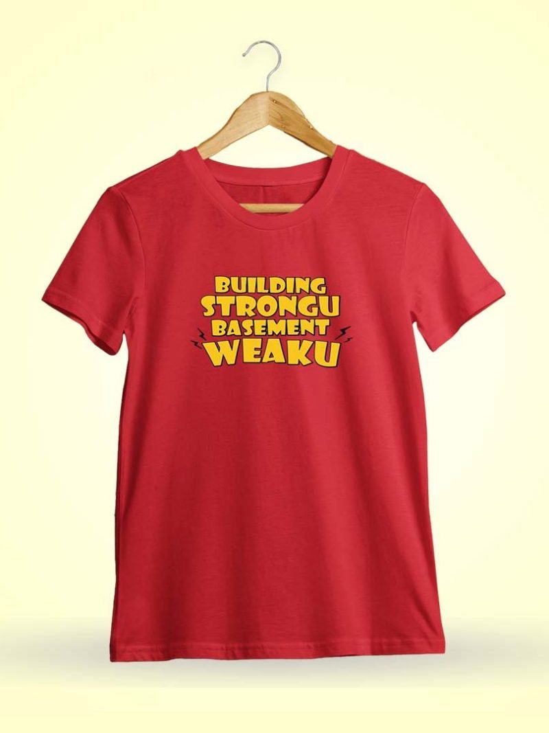 Building Strong Basement Weak Meme Men Half Sleeve Red Vadivelu T Shirt