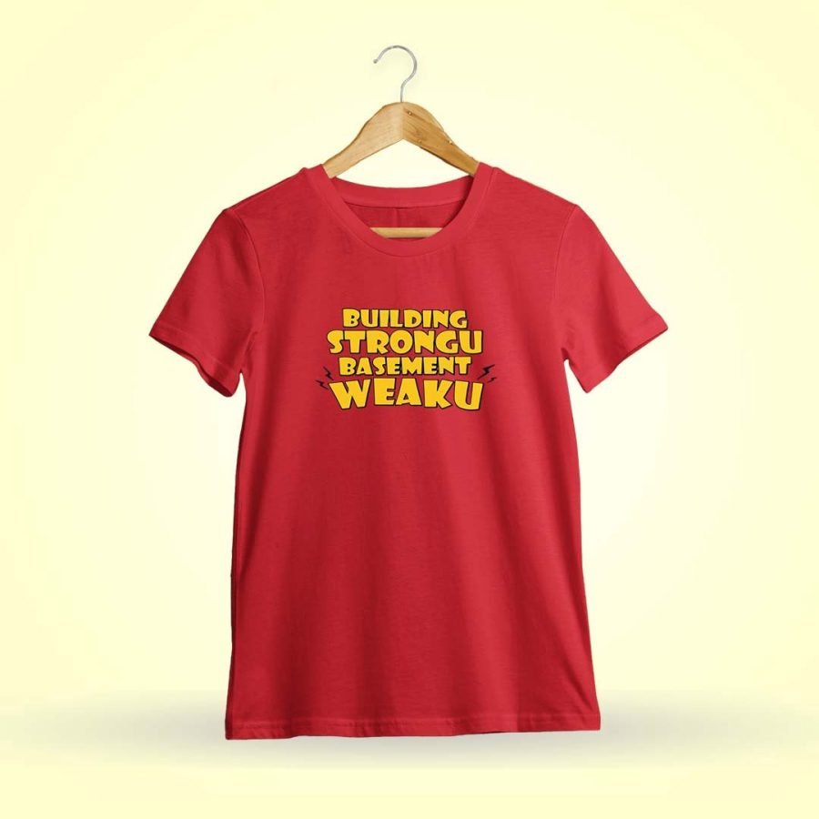 Building Strong Basement Weak Meme Men Half Sleeve Red Vadivelu T Shirt