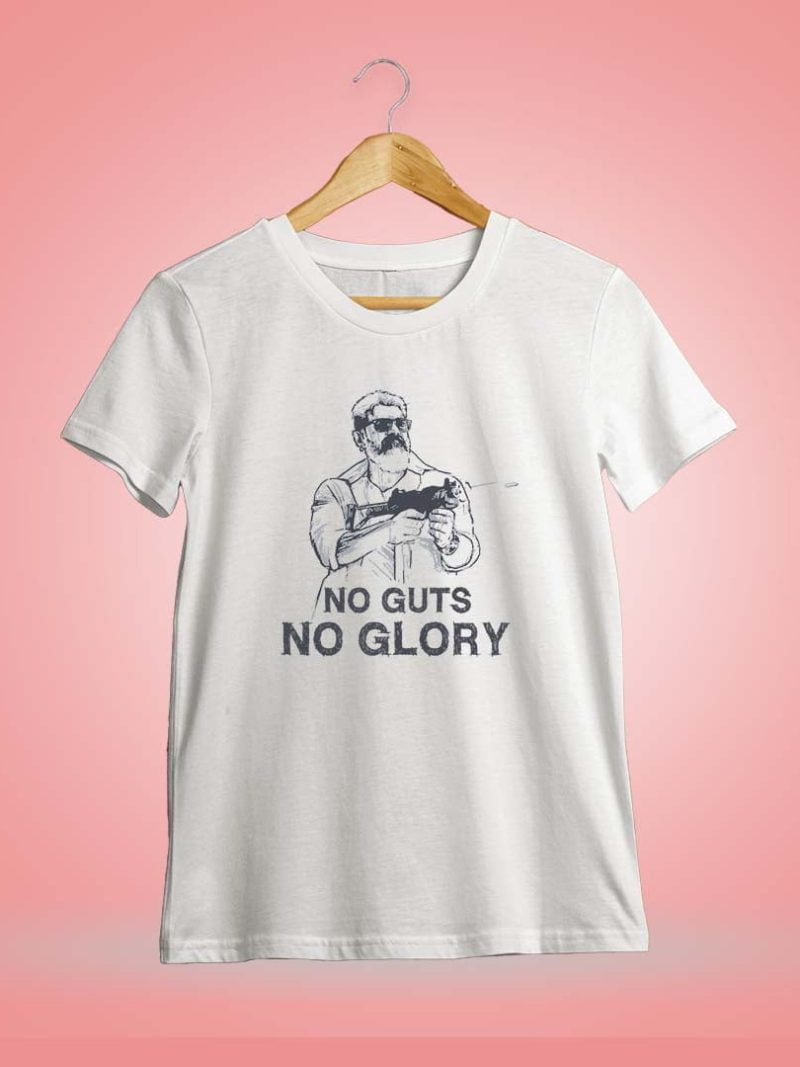 No Guts No Glory Still White Ajith T-Shirt