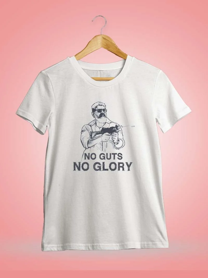 No Guts No Glory Still White Ajith T-Shirt