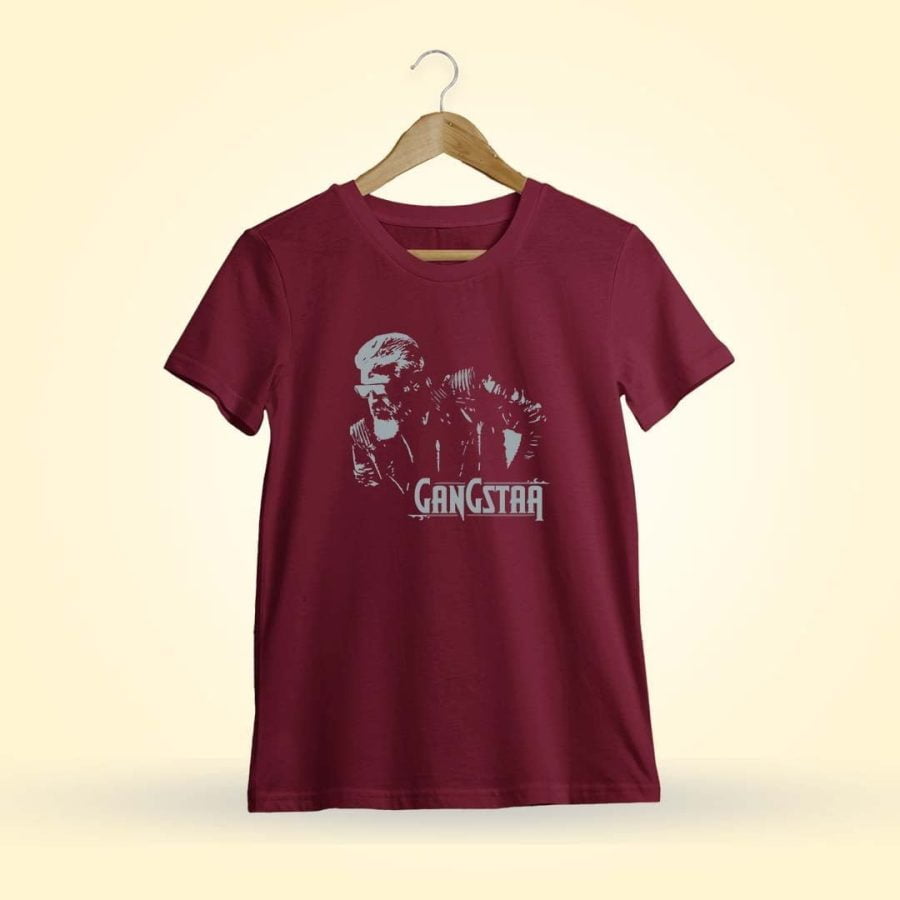 Gangstaa Song Sitting Pose Men Half Sleeve Maroon Ajith T Shirt