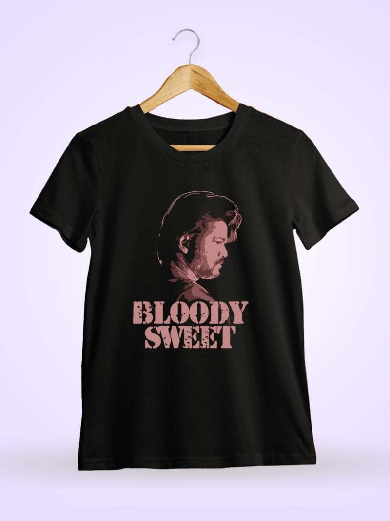 Bloody Sweet Dialogue Men Half Sleeve Black Thalapathy Vijay T-Shirt