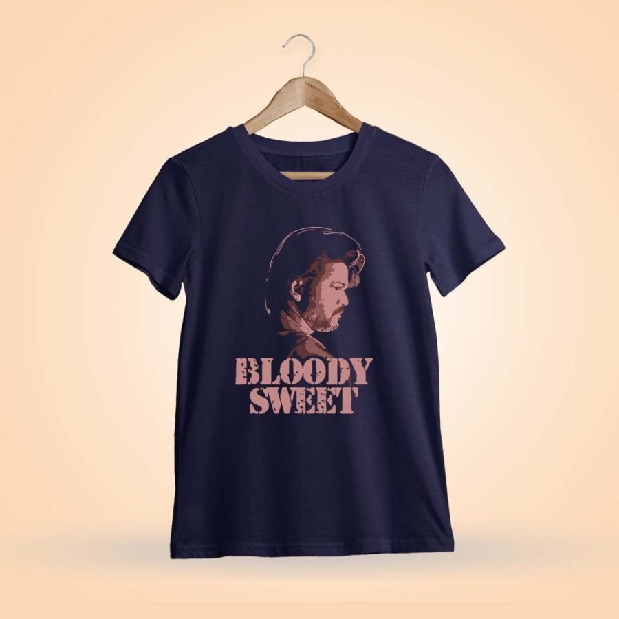 Bloody Sweet Dialogue Men Half Sleeve Navy Blue Thalapathy Vijay T-Shirt