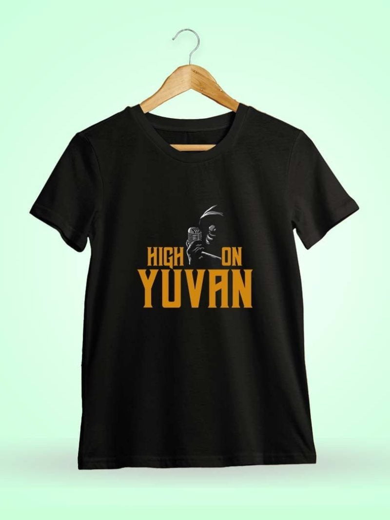 High On Yuvan - Yuvanism Men Half Sleeve Black Yuvan T-Shirt