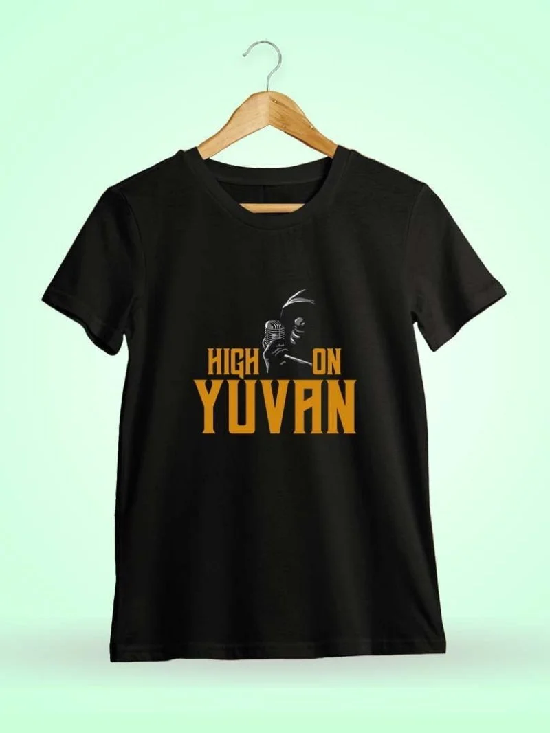 High On Yuvan - Yuvanism Men Half Sleeve Black Yuvan T-Shirt