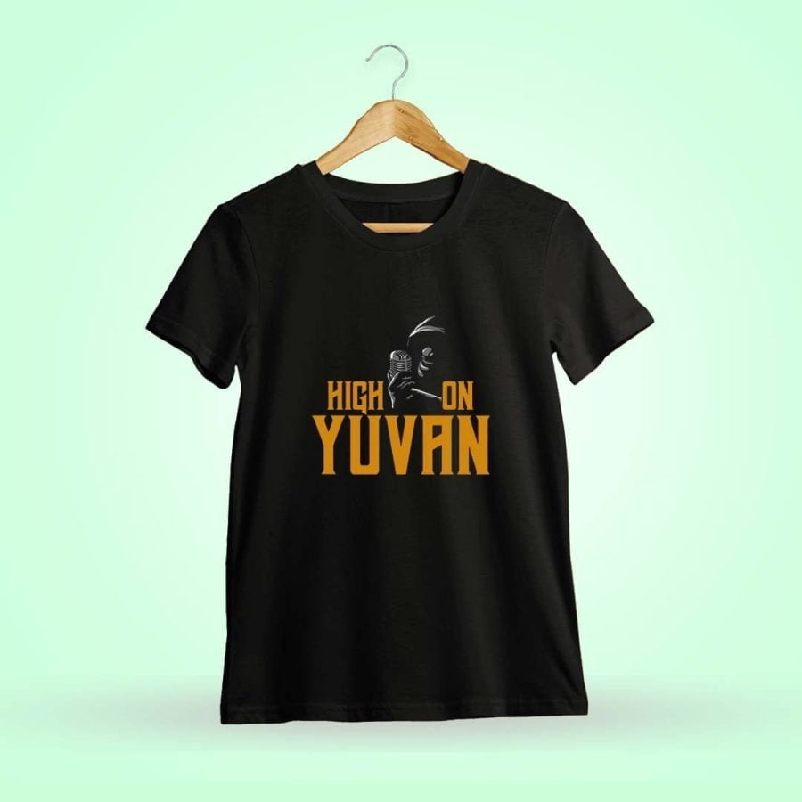 High On Yuvan - Yuvanism Men Half Sleeve Black Yuvan T-Shirt
