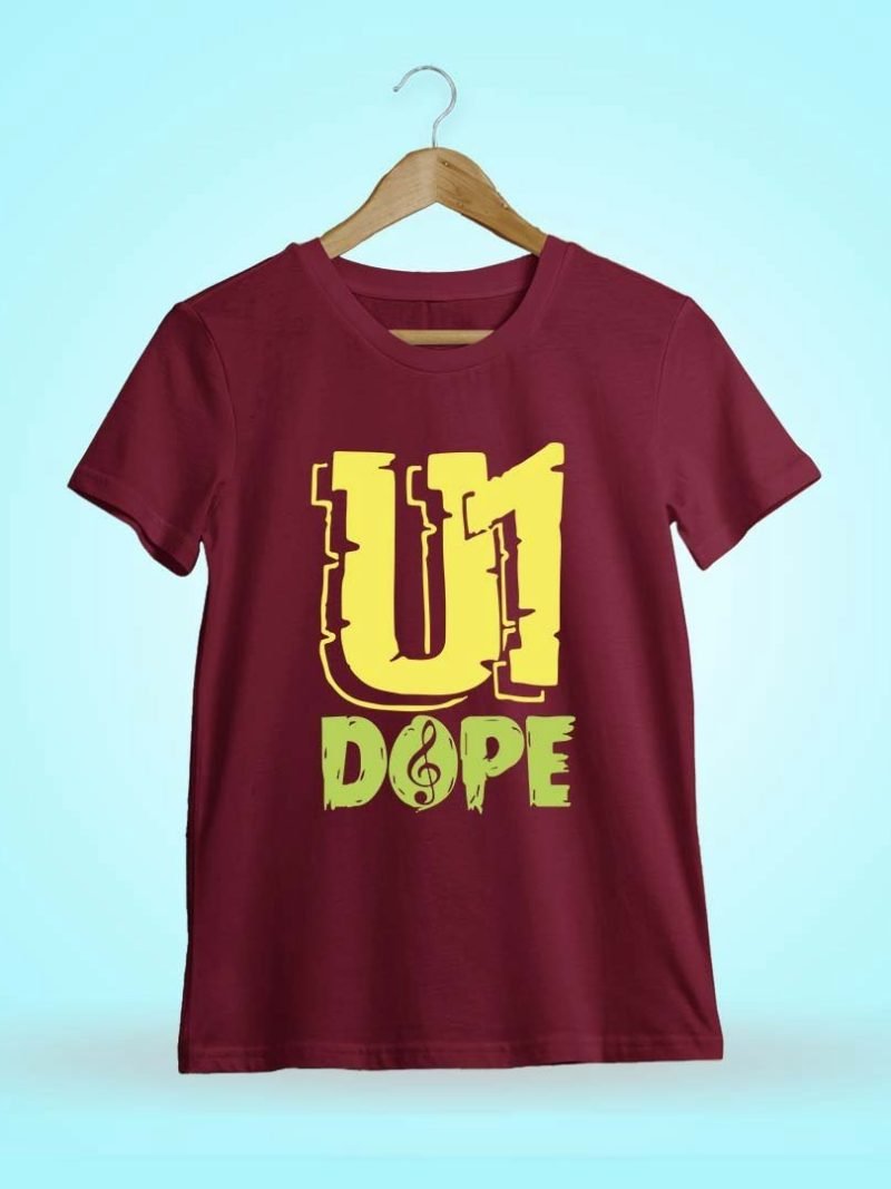U1 Dope - Yuvanism Men Half Sleeve Maroon Yuvan T-Shirt