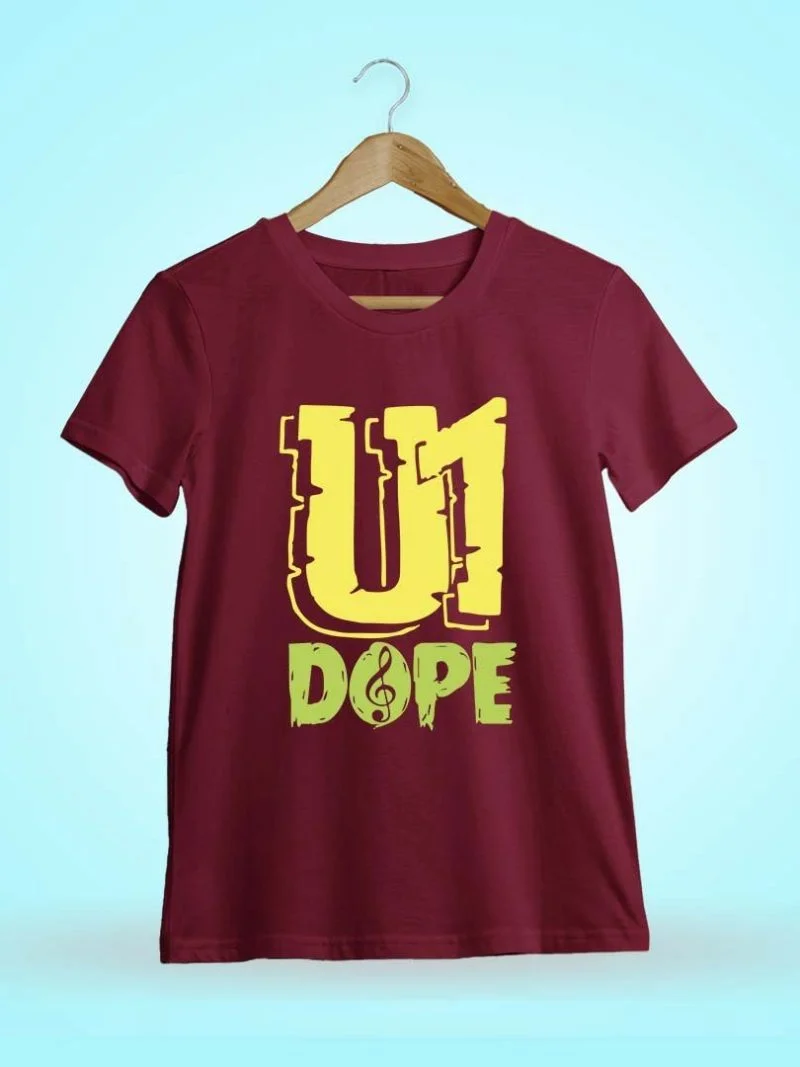 U1 Dope - Yuvanism Men Half Sleeve Maroon Yuvan T-Shirt
