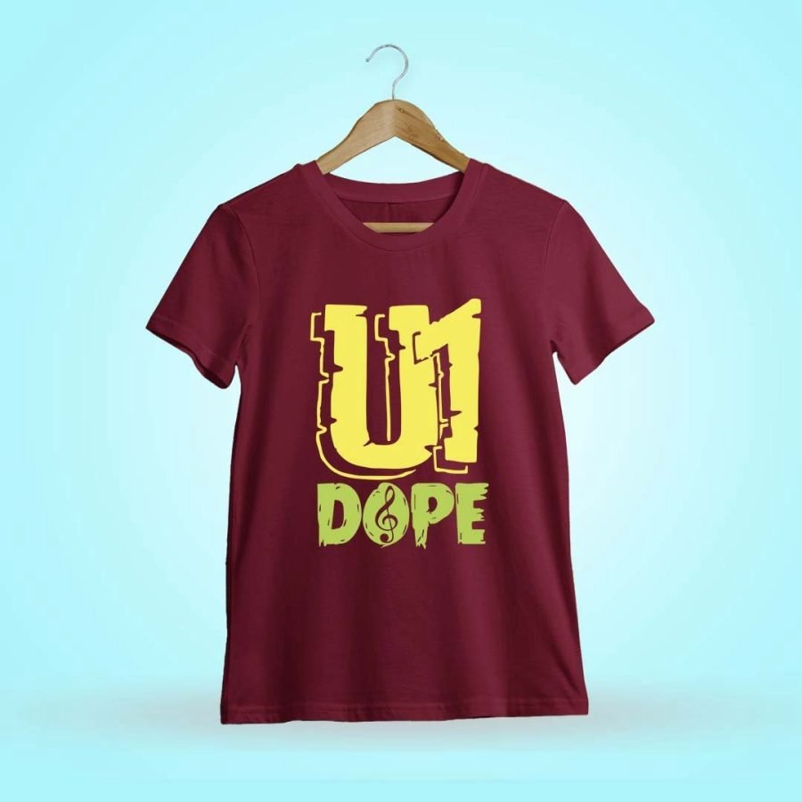 U1 Dope - Yuvanism Men Half Sleeve Maroon Yuvan T-Shirt