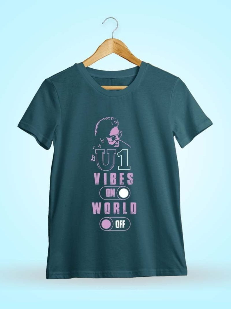 U1- Yuvan Vibes On World Off Men Half Sleeve Petrol Yuvan T-Shirt
