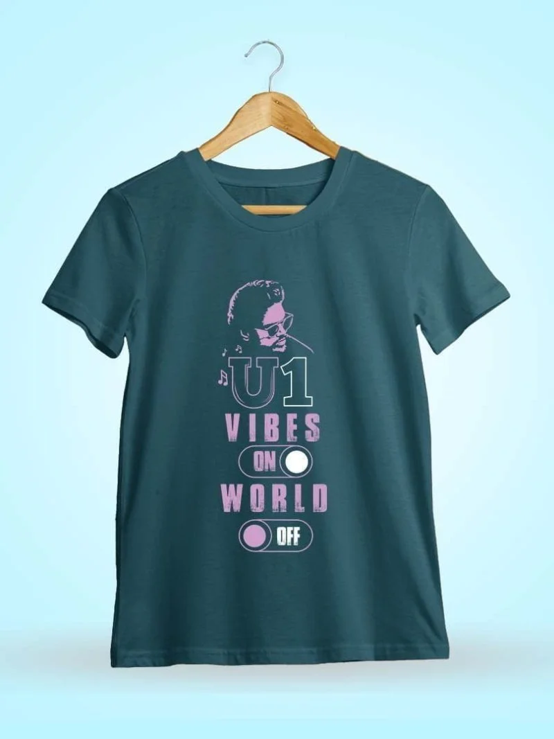 U1- Yuvan Vibes On World Off Men Half Sleeve Petrol Yuvan T-Shirt