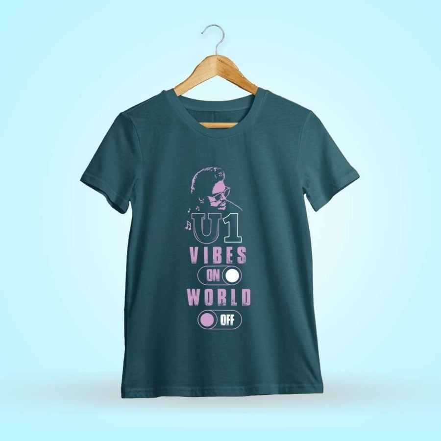 U1- Yuvan Vibes On World Off Men Half Sleeve Petrol Yuvan T-Shirt