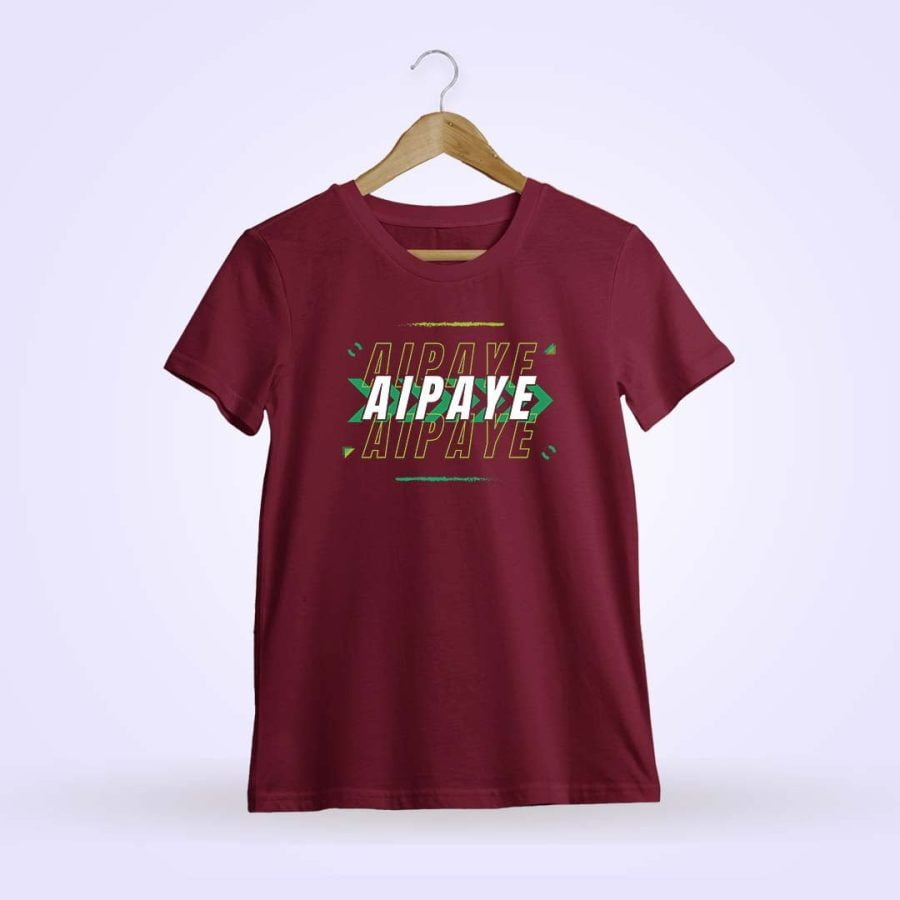 Aipaye Vibe Men Half Sleeve Maroon Telugu T-Shirt