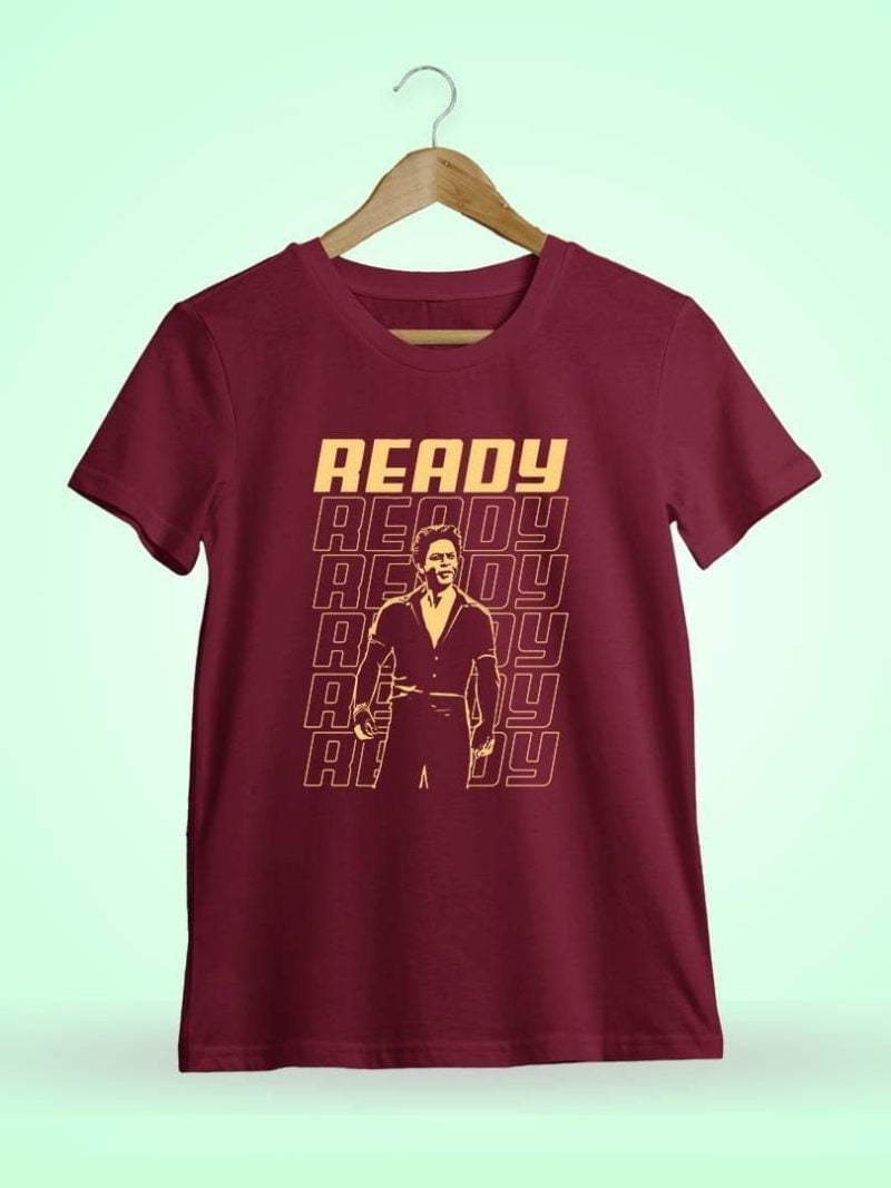 SRK Within Ready Men Half Sleeve Maroon ShahRukh Khan T-Shirt