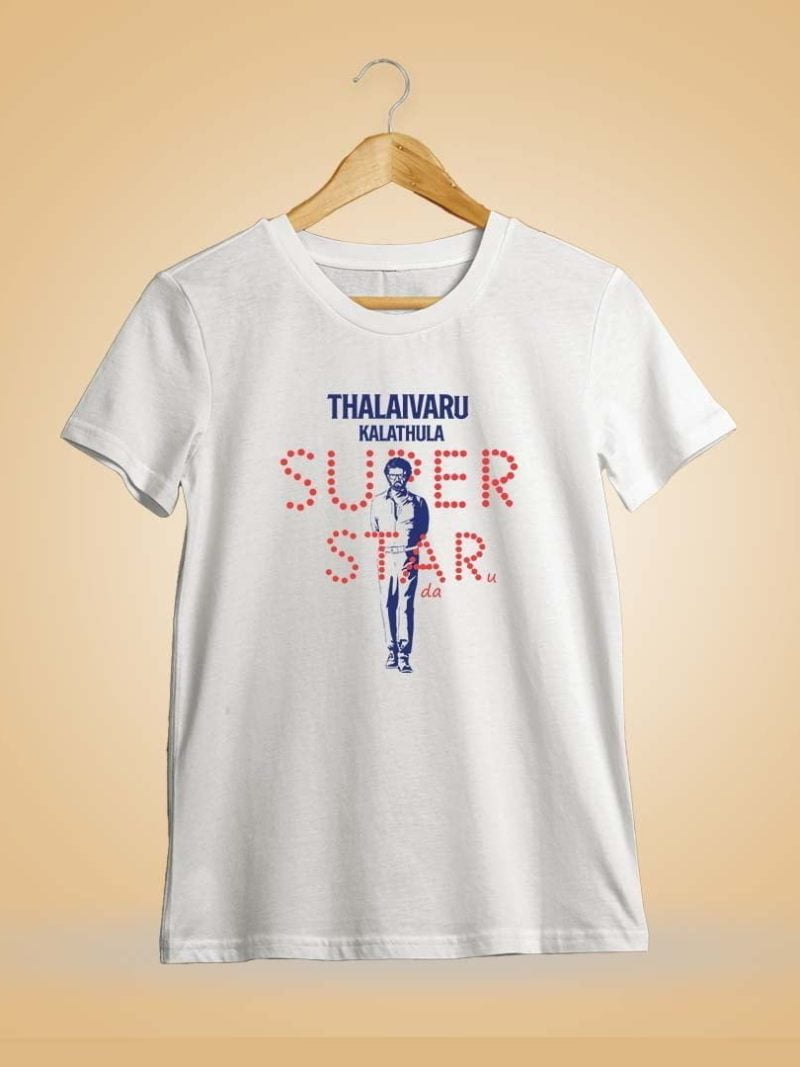 Hukum Lyrics - Thalaivaru Kalathula Superstaru Men Half Sleeve White Rajini T-Shirt
