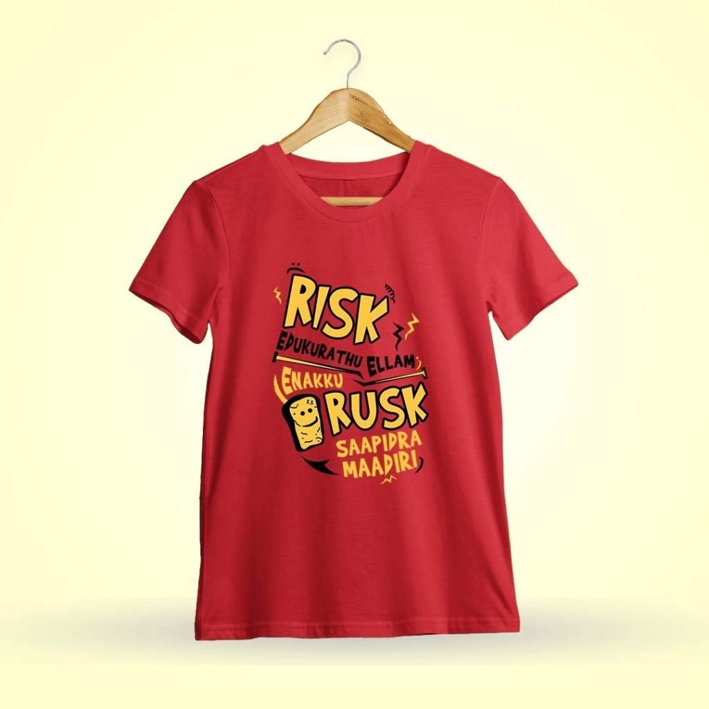 Risk Edukurathu Ellam Enakku Red T-Shirt