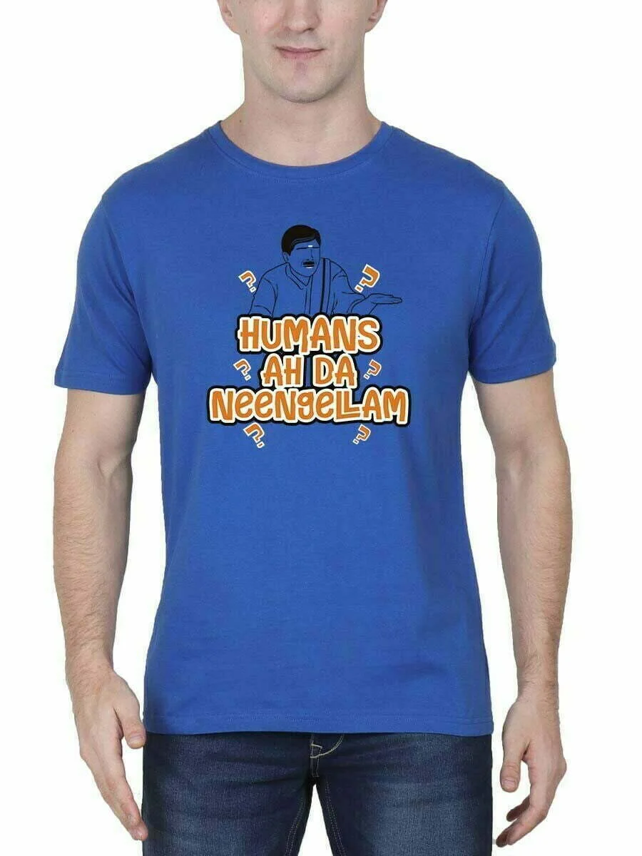 Humans Ah Da Neengalam - Vadivelu Royal Blue T-Shirt - Image 2