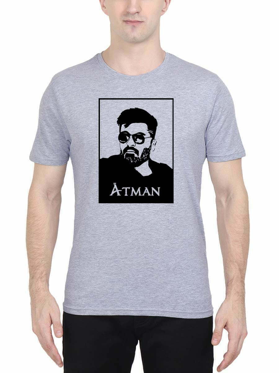 Atman Simbu Face - Grey Melange T-Shirt