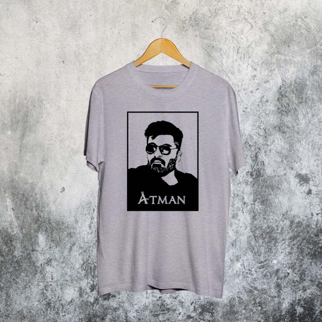 Atman Simbu Face - Grey Melange T-Shirt