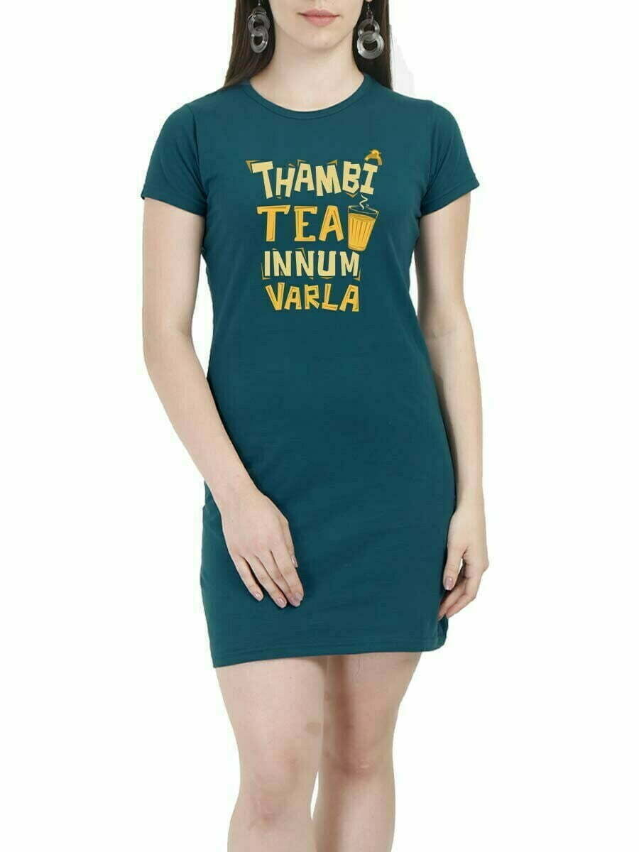 Thambi Tea Innum Varala Petrol T-Shirt Dress