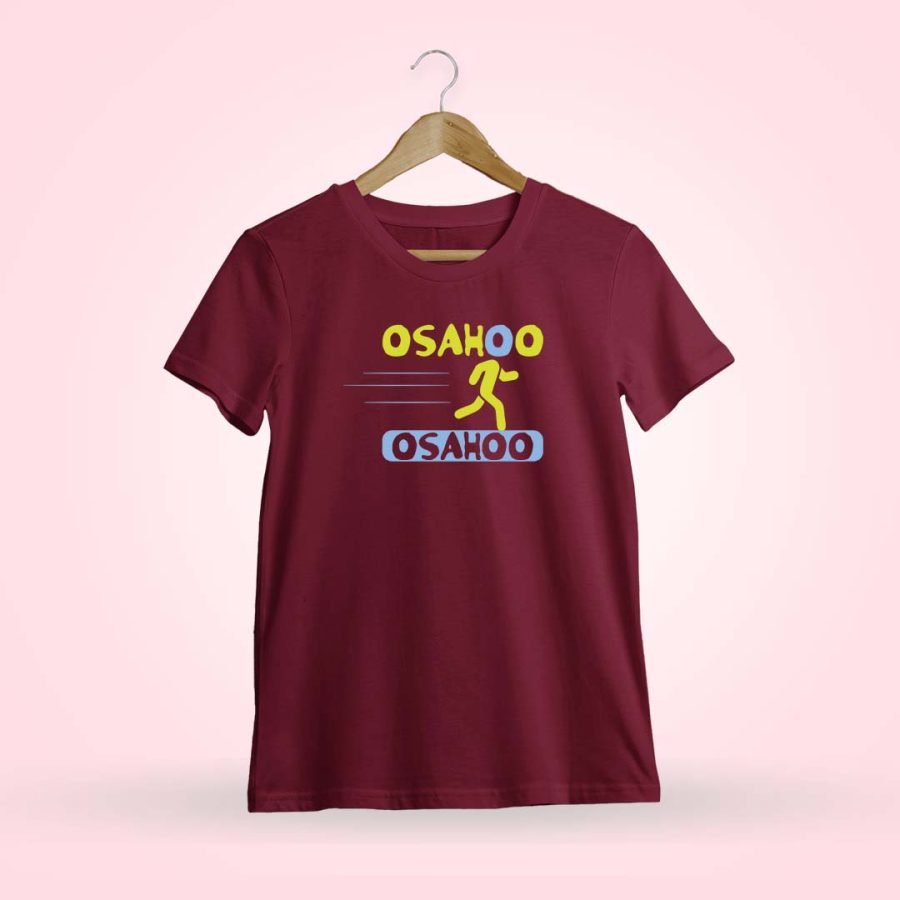 Osahoo Osahoo Run - Telugu Maroon T-Shirt