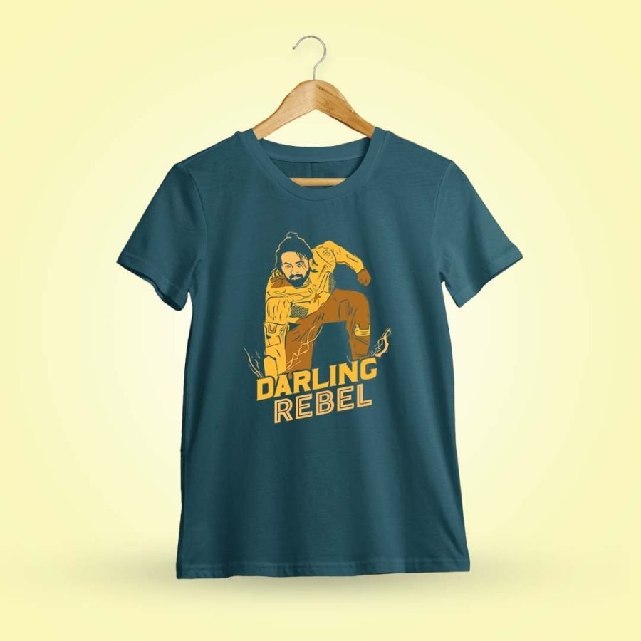Darling Rebel Superhero Men Half Sleeve Petrol Prabhas T-Shirt