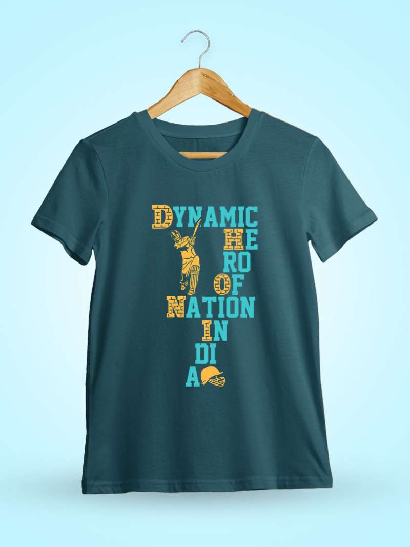 Dynamic Hero Of Nation Dhoni T-Shirt