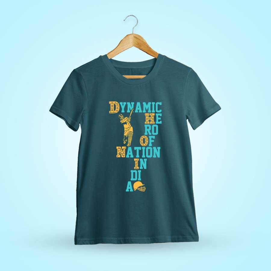 Dynamic Hero Of Nation Dhoni T-Shirt