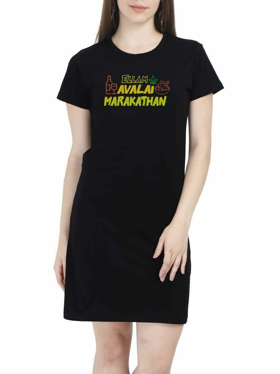 Ellam Avalai Marakathan - Black Tshirt Dress