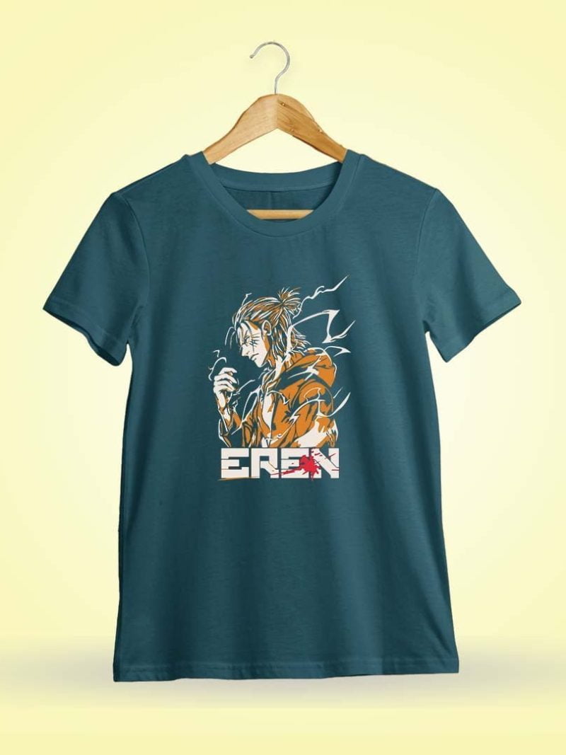 Eren Yeager Aot Men Half Sleeve Petrol Anime T-Shirt