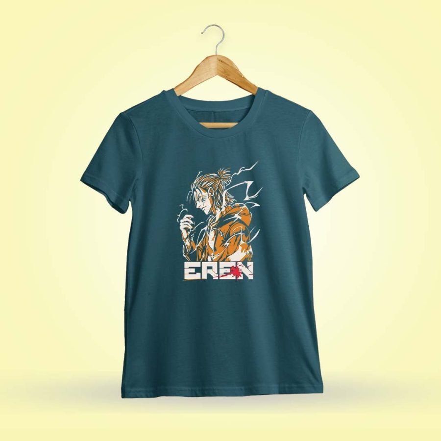 Eren Yeager Aot Men Half Sleeve Petrol Anime T-Shirt