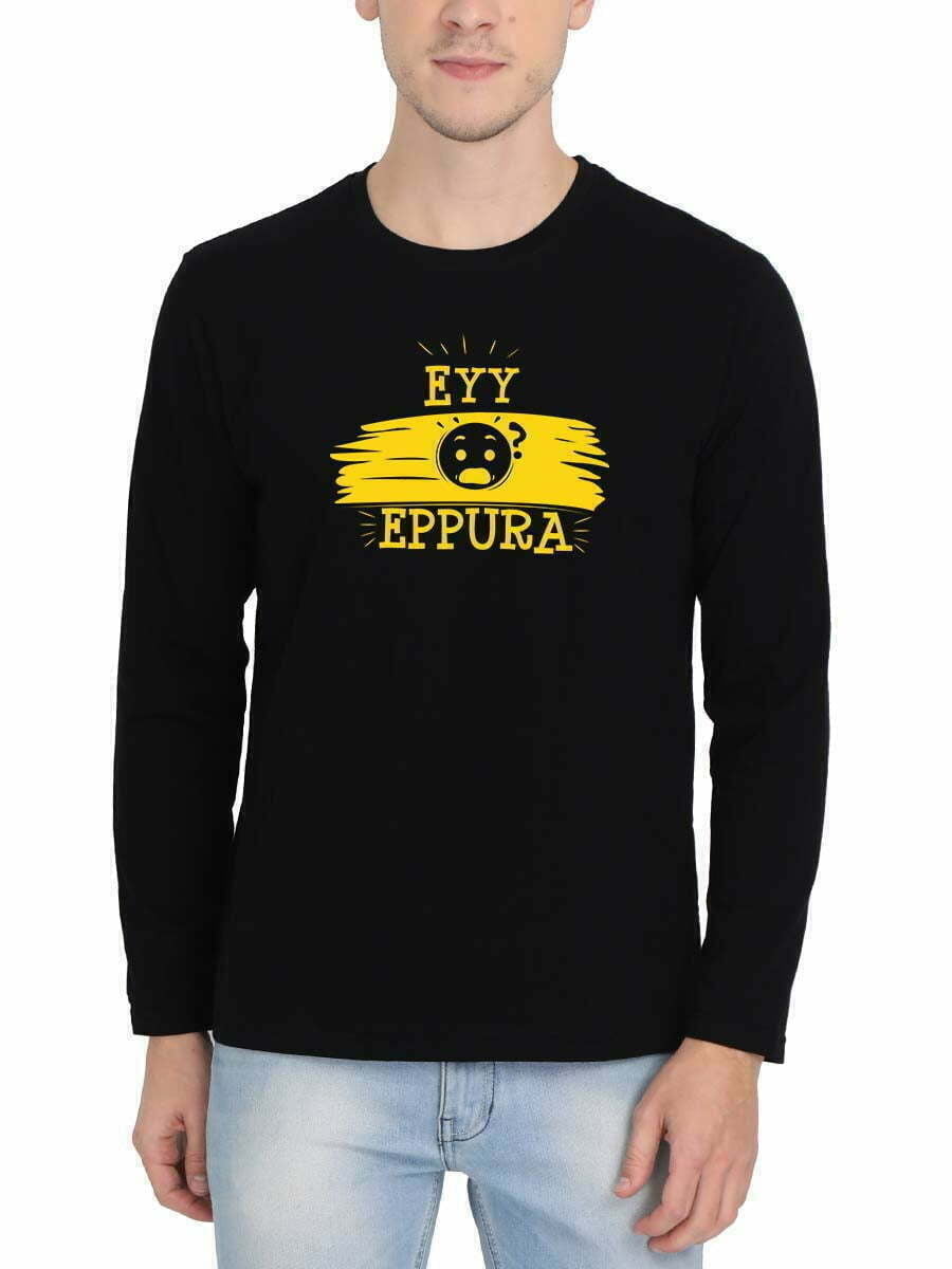 Eyy Eppudra Brush Black Men Full Sleeve T-Shirt
