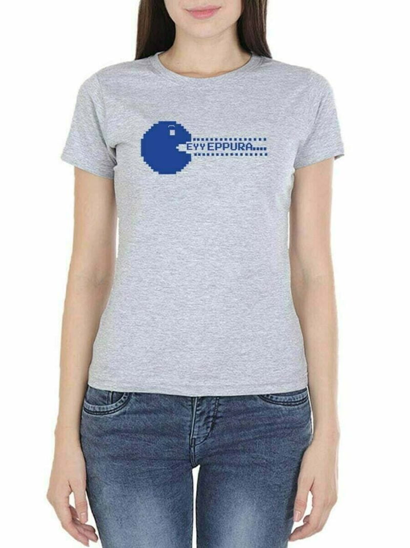 Eyy Eppudra Pac Grey Melange Women Half Sleeve T-Shirt