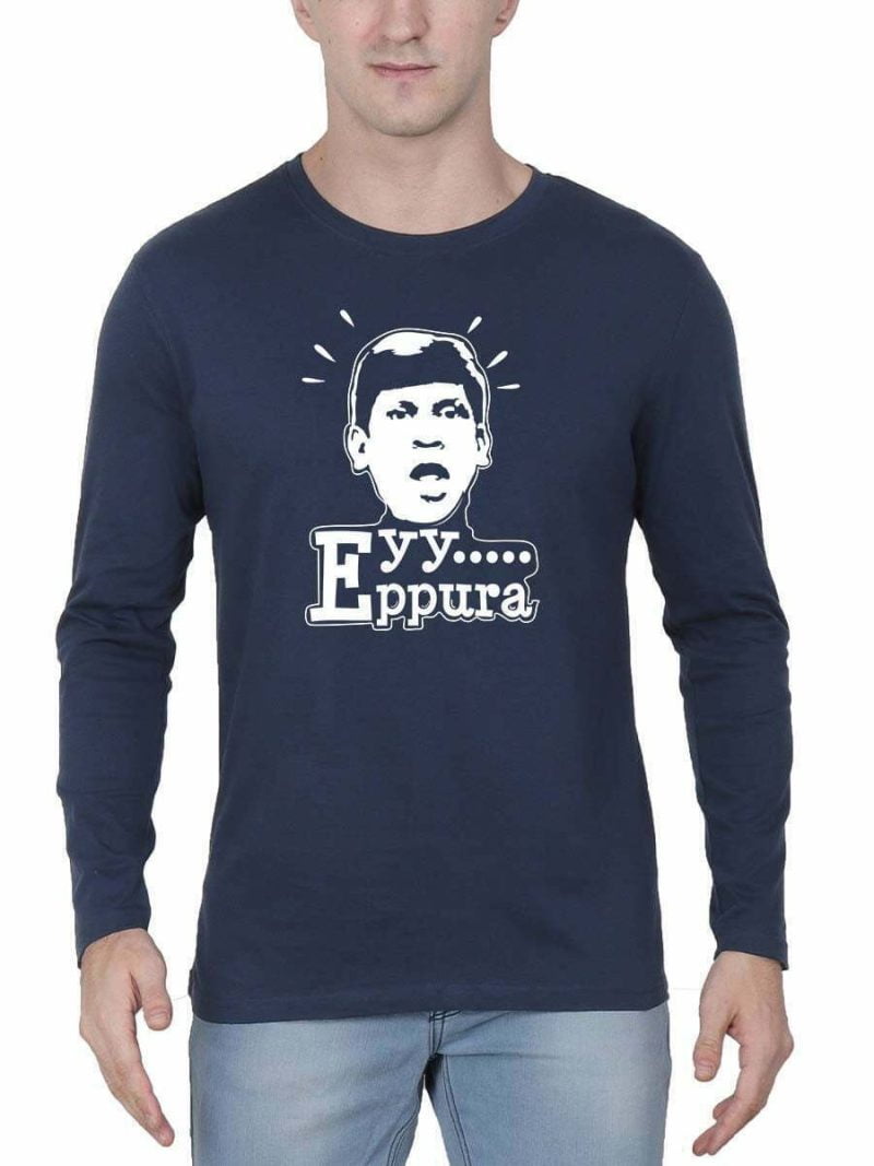 Eyy Eppudra Vadivelu Nav Blue Men Full Sleeve T-Shirt