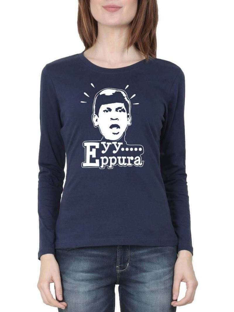 Eyy Eppudra Vadivelu Nav Blue Women Full Sleeve T-Shirt