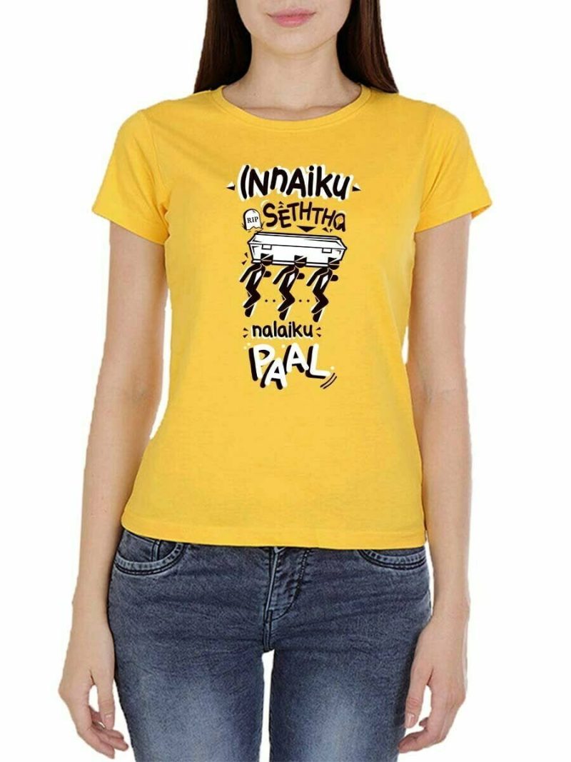 Innaiku Setha Nalaiku Paal Yellow T-Shirt