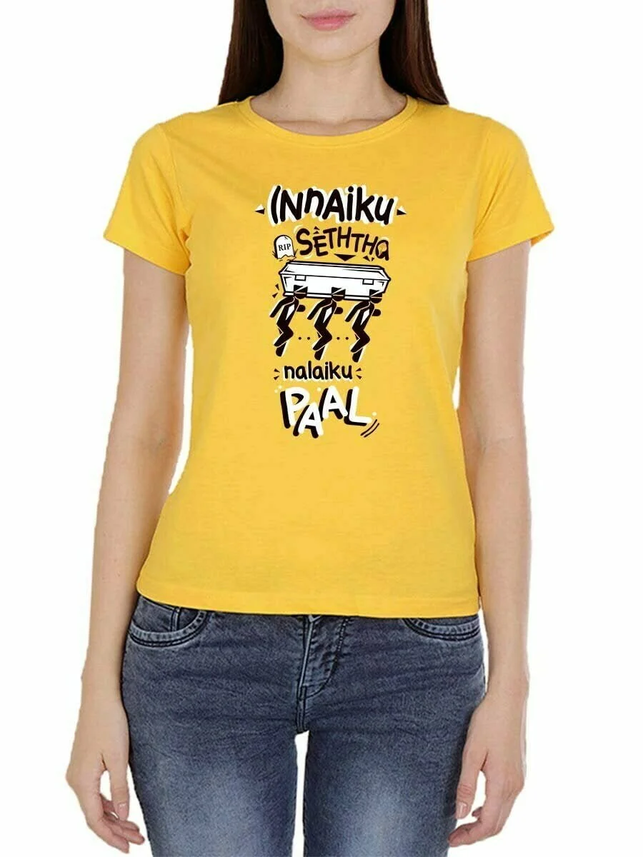 Innaiku Setha Nalaiku Paal Yellow T-Shirt