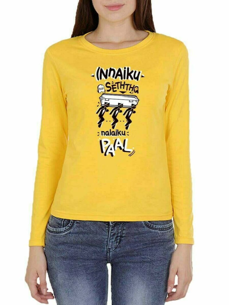 Innaiku Setha Nalaiku Paal Yellow T-Shirt