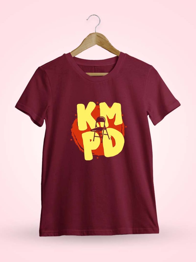 Kmpd Chair Meme Men Half Sleeve Maroon Crazy Telugu T-Shirt