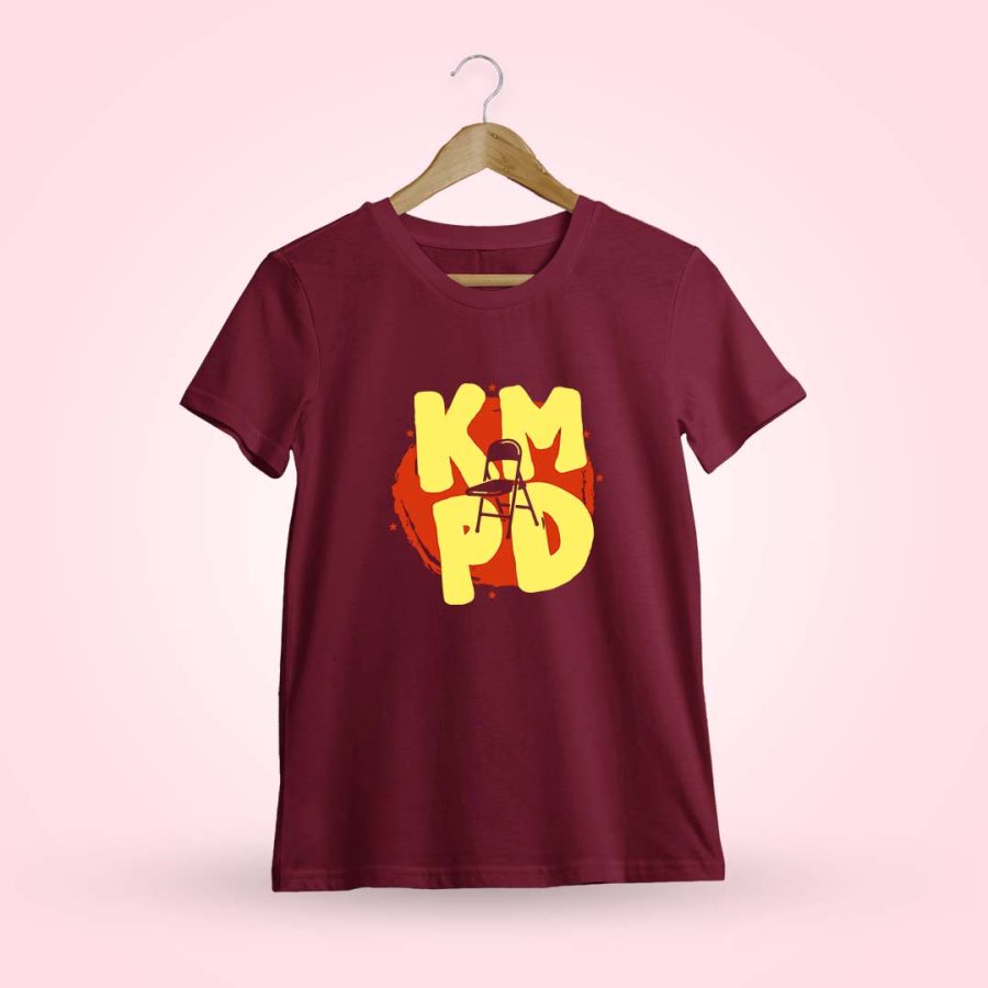 Kmpd Chair Meme Men Half Sleeve Maroon Crazy Telugu T-Shirt