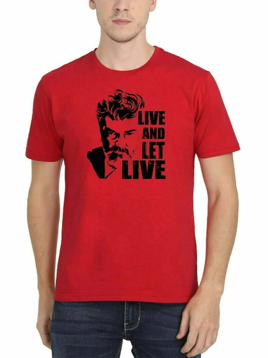Live And Let Live Red Ajith T-Shirt - Image 2