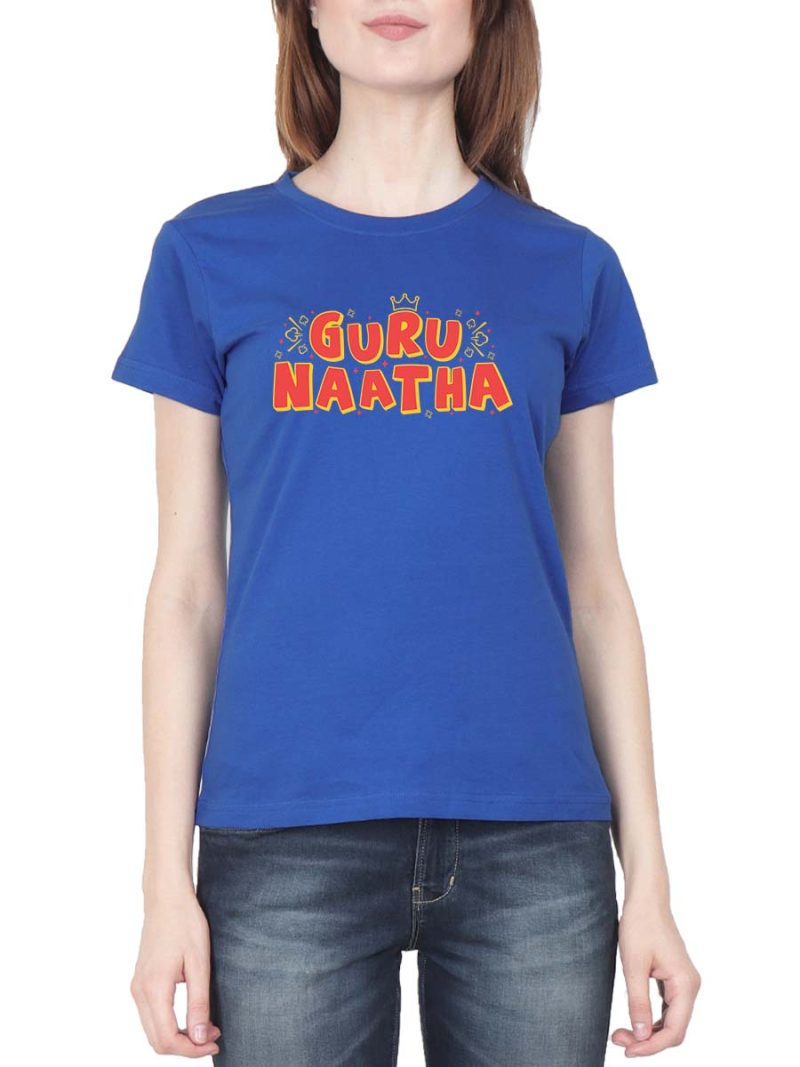 Gurunatha Women Half Sleeve Royal Blue Tamil Dialogue T-Shirt